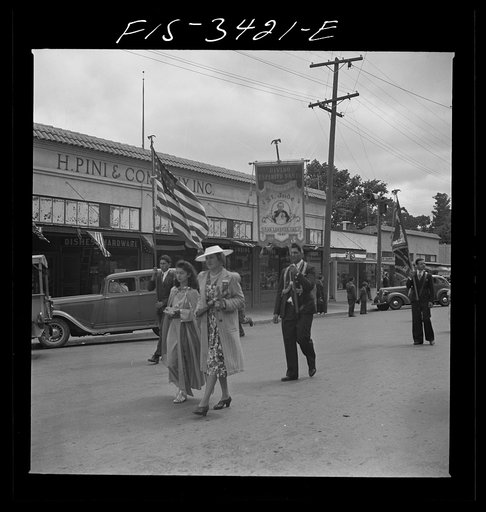 Untitled photo, possibly related to: In the parade of the Festival of the Holy Ghost, a Portuguese-American celebration. Novato, California