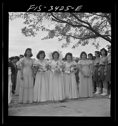 Untitled photo, possibly related to: Queen and her maids at the Festival of the Holy Ghost, a Portuguese-American celebration. Novato, California