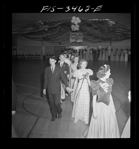 Greenbelt, Maryland. Federal housing project. Grand march at the senior prom which was held in the gymnasium of the elementary school