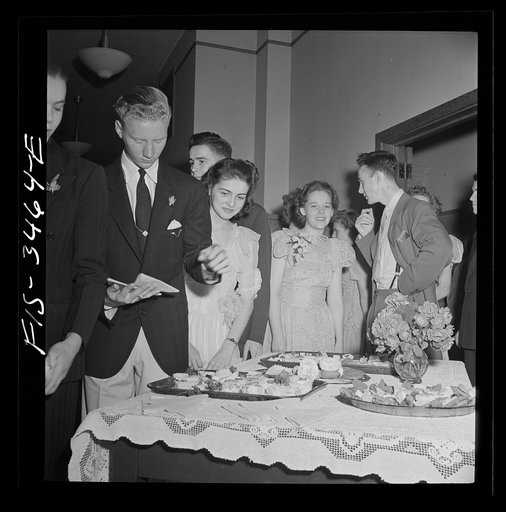 Greenbelt, Maryland. Federal housing project. Cakes and grape punch during intermission at the senior prom