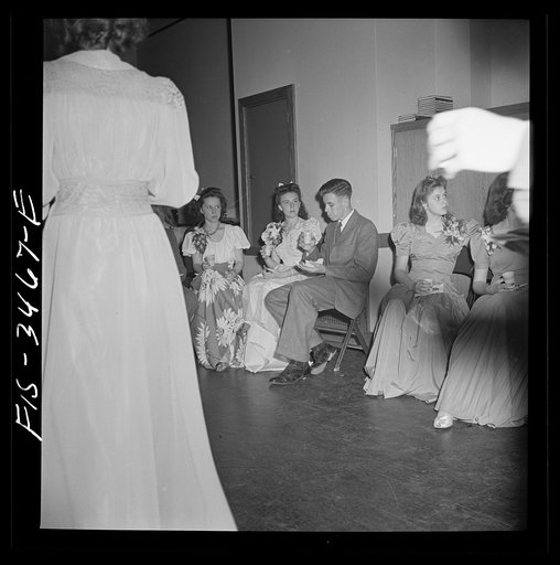 Untitled photo, possibly related to: Greenbelt, Maryland. Federal housing project. Intermission at the senior prom