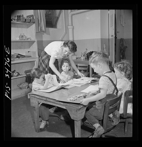 Greenbelt, Maryland. Federal housing project. Story hour at the nursery school