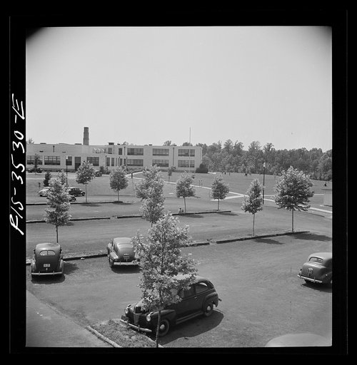 Untitled photo, possibly related to: Greenbelt, Maryland. Elementary school used as community center in the evenings