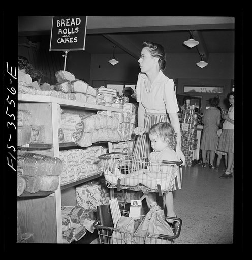 Greenbelt, Maryland. Federal housing project. Shopping in the cooperative grocery store