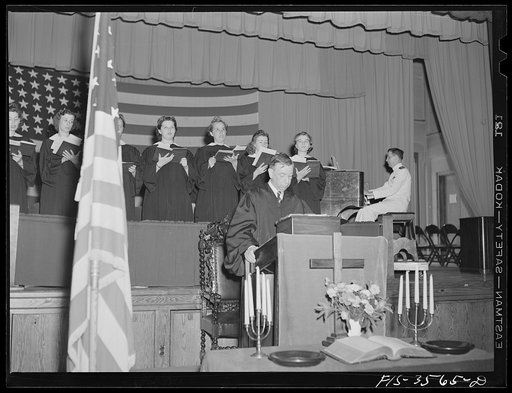 Greenbelt, Maryland. Choir singing during special Memorial Day Protestant services