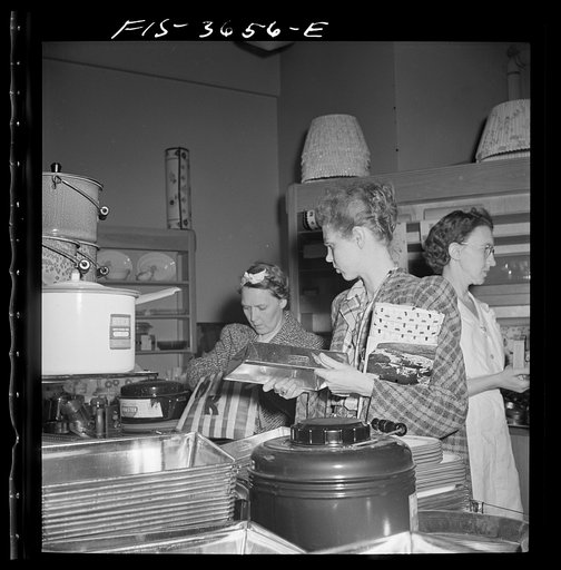 Greenbelt, Maryland. Interior of the Greenbelt variety store, a cooperative where garden tools, seeds, kitchen utensils, clothes, etc. are sold