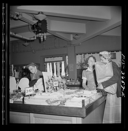 Untitled photo, possibly related to: Greenbelt, Maryland. Interior of the Greenbelt variety store, a cooperative where garden tools, seeds, kitchen utensils, clothes, etc. are sold