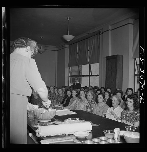 Greenbelt, Maryland. The local utility company giving a cooking demonstration for Greenbelt women