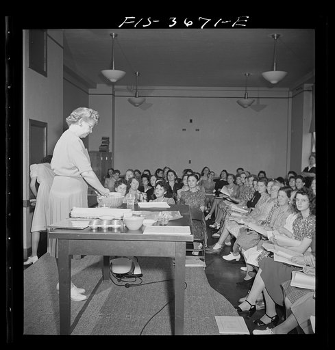 Untitled photo, possibly related to: Greenbelt, Maryland. The local utility company giving a cooking demonstration for Greenbelt women
