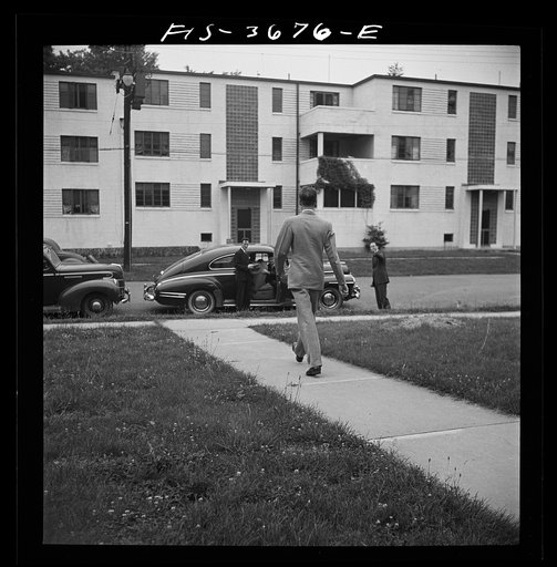 Untitled photo, possibly related to: Greenbelt, Maryland. Greenbelt men commute to Washington, alternately sharing each other's cars