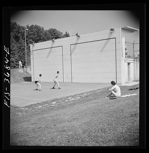 Untitled photo, possibly related to: Greenbelt, Maryland. Handball courts behind the swimming pool
