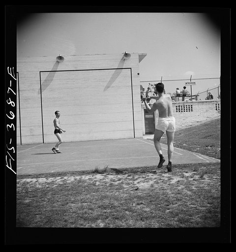 Greenbelt, Maryland. Handball courts behind the swimming pool