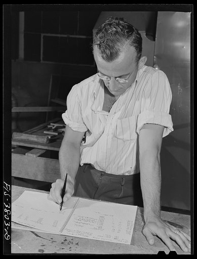 F.F. Cole, junior chemical engineer, keeps data on rate of dehydration of potatoes. Regional agricultural research laboratory, Albany, California