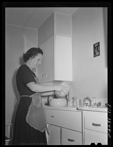 Sheffield, Alabama (Tennessee Valley Authority (TVA)). Mrs. Kenneth C. Hall prepares a balanced meal for her family