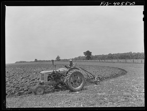 Knox County, Tennessee (Tennessee Valley Authority (TVA)). Spring plowing. Clover is being turned over to enrich the soil, cane corn will be planted for silage