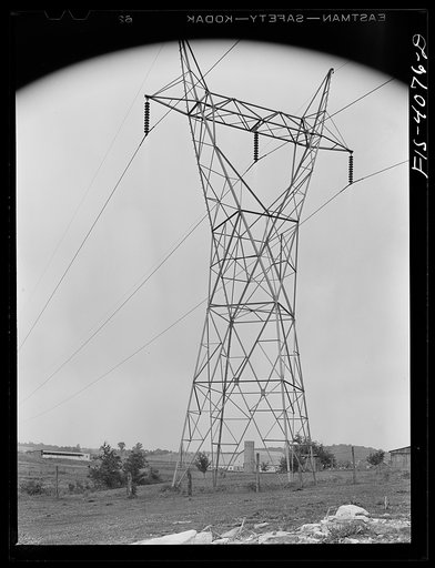 Untitled photo, possibly related to: Knox County, Tennessee (Tennessee Valley Authority (TVA)). Transmission towers on farmland