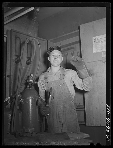 Untitled photo, possibly related to: Knoxville, Tennessee (Tennessee Valley Authority (TVA)). Welder who is training for war work at Stair Vocational High School