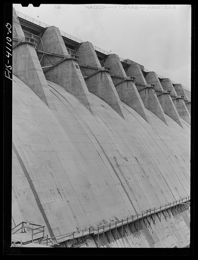 Untitled photo, possibly related to: Cherokee Dam, Tennessee (Tennessee Valley Authority (TVA)). Spillway