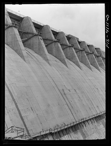 Untitled photo, possibly related to: Cherokee Dam, Tennessee (Tennessee Valley Authority (TVA)). Spillway