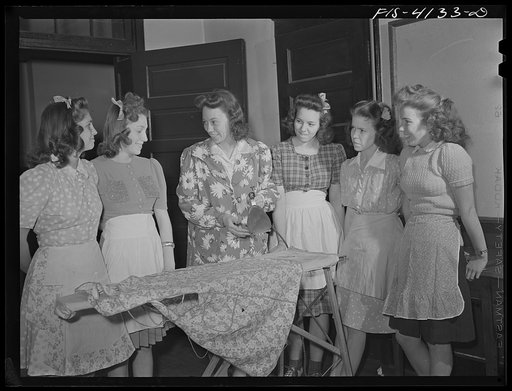 Knox County, Tennessee (Tennessee Valley Authority (TVA)). Learning to use an electric iron at Farragut Agricultural School