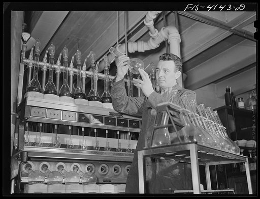 Untitled photo, possibly related to: Knoxville, Tennessee (Tennessee Valley Authority (TVA)). Nitrogen determination apparatus in TVA research at University of Tennessee