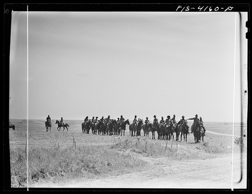 Fort Riley, Kansas. During a field problem of the cavalry