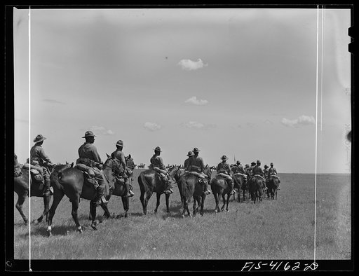 Fort Riley, Kansas. During a field problem of the cavalry
