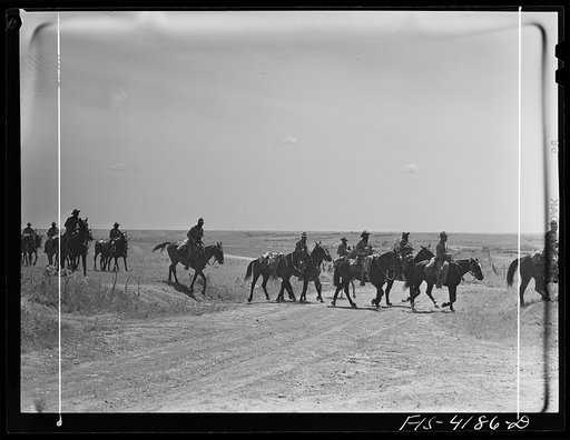 Fort Riley, Kansas. During a field problem of the cavalry