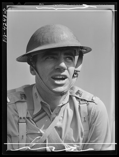 Fort Riley, Kansas. Lieutenant of a cavalry troop shouting orders