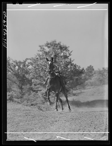 Untitled photo, possibly related to: Fort Riley, Kansas. During a field problem of the cavalry