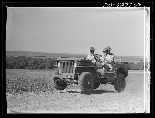 Fort Riley, Kansas. During a field problem of a mechanized cavalry reconnaissance unit