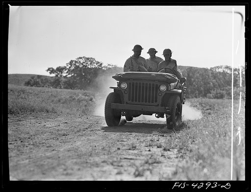 Fort Riley, Kansas. During a field problem of a mechanized cavalry reconnaissance unit