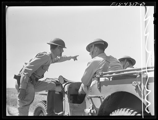 Fort Riley, Kansas. Giving orders during a sham battle