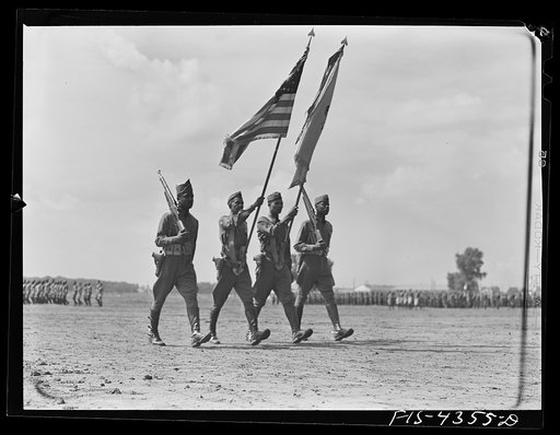 Camp Funston, Kansas. Dismounted review for General Millikan