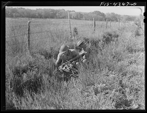 Fort Riley, Kansas. During a field problem of a mechanized cavalry reconnaissance unit