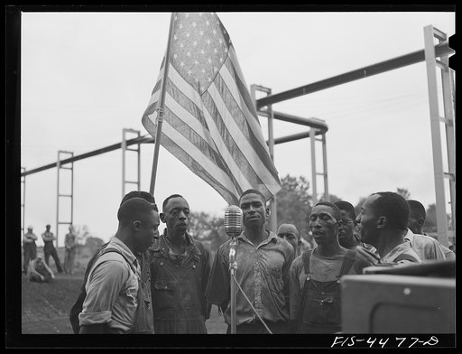 Untitled photo, possibly related to: Wilson Dam, Alabama (Tennessee Valley Authority (TVA)). Workers at safety meeting