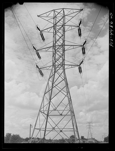 Untitled photo, possibly related to: Wilson Dam, Alabama (Tennessee Valley Authority (TVA)). Electrical switchyard