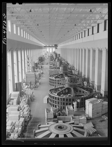 Untitled photo, possibly related to: Wilson Dam, Alabama (Tennessee Valley Authority (TVA)). Installing new generators