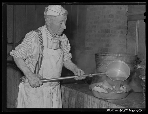 Preparing the soupa for dinner at the Holy Ghost fiesta. Santa Clara, California