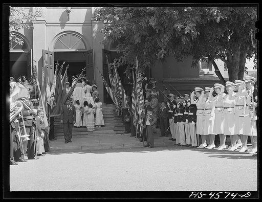 Queen of the Holy Ghost fiesta enters church. Santa Clara, California
