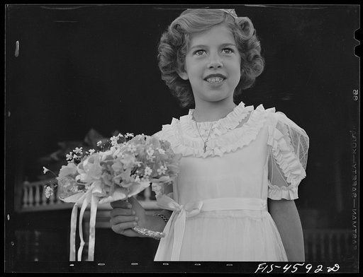 Untitled photo, possibly related to: Maid to the queen of the fiesta of the Holy Ghost. Santa Clara, California