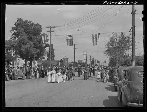 Parade of the fiesta of the Holy Ghost. Santa Clara, California