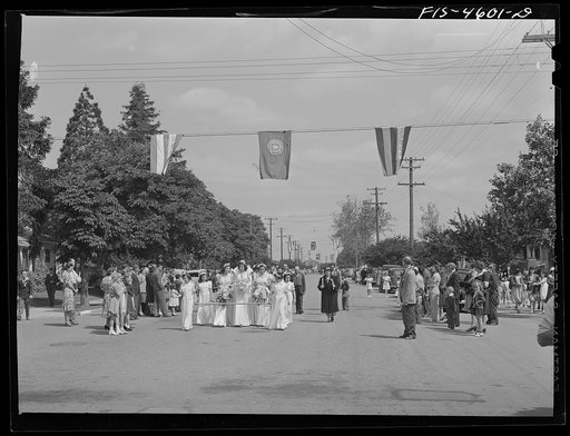Parade of the fiesta of the Holy Ghost. Santa Clara, California