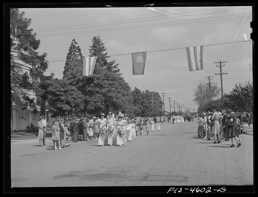 Parade of the fiesta of the Holy Ghost. Santa Clara, California