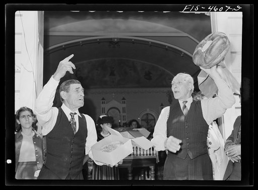 Santa Clara, California. Portuguese-Americans selling cakes at the fiesta of the Holy Ghost