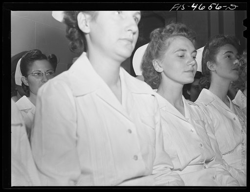 Untitled photo, possibly related to: Washington, D.C. A group of student nurses who recently were admitted to the Red Cross reserve corps at a ceremony in the Pan American Union building