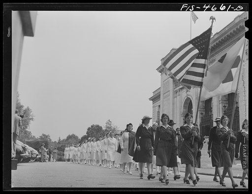 Untitled photo, possibly related to: Washington, D.C. A group of student nurses who recently were admitted to the Red Cross reserve corps at a ceremony in the Pan American Union building