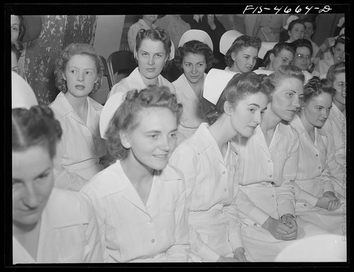 Untitled photo, possibly related to: Washington, D.C. A group of student nurses who recently were admitted to the Red Cross reserve corps at a ceremony in the Pan American Union building