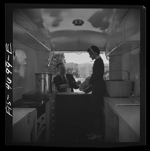 Untitled photo, possibly related to: Washington, D.C. Interior of a new Red Cross mobile canteen