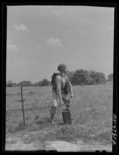 Edgewood Arsenal, Maryland. Gas demonstration. Detonating Livens projectors